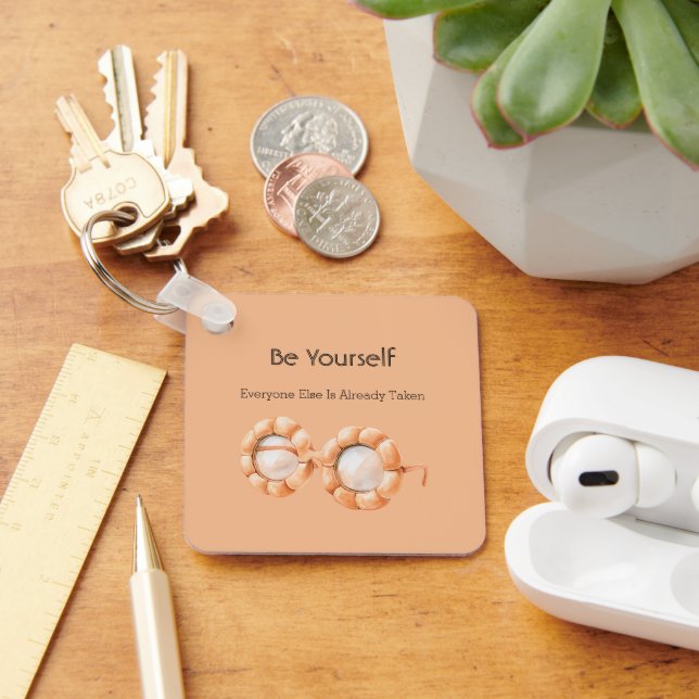 Pumpkin Glasses Be Yourself Keychain (Desk)