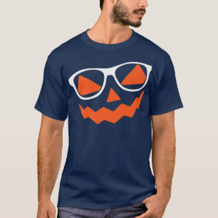 Pumpkin Glasses Lazy Halloween Costume Cool Jack O T-Shirt