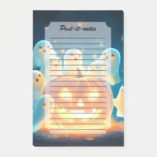 Pumpkin Glow Ghost Party Watercolor Post-it Notes