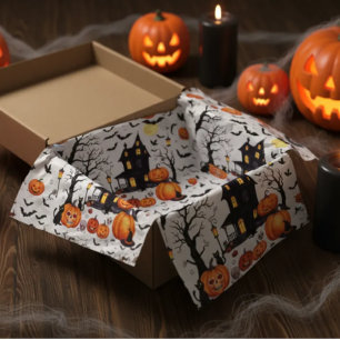 Pumpkin Glow Party Tissue Sheets For Halloween Tissue Paper