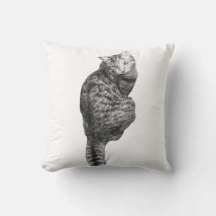 Pumpkin Glow Whiskers Throw Pillow