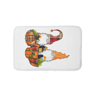 Pumpkin Gnomes Fall Autumn Cute Halloween Bath Mat