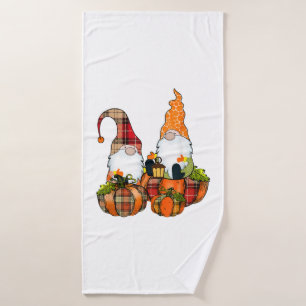 Pumpkin Gnomes Fall Autumn Cute Halloween Bath Towel