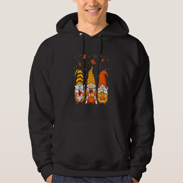 Pumpkin Gnomes Fall Autumn Cute Halloween Thanksgi Hoodie (Front)