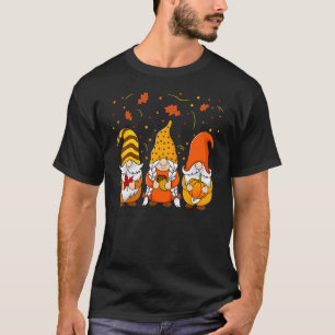Pumpkin Gnomes Fall Autumn Cute Halloween Thanksgi T-Shirt