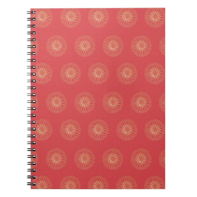 Pumpkin | Golden Zinnia Flower Medallions Notebook (Front)