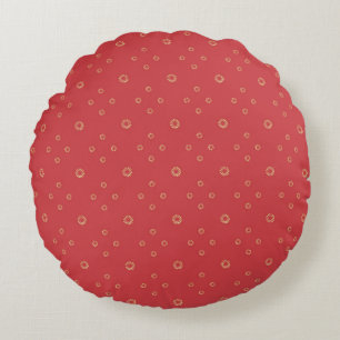 Pumpkin Golden Zinnia Sun Round Pillow