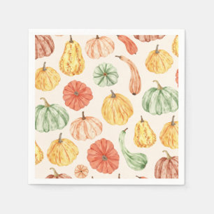 Pumpkin Gourd Autumn Baby Shower Napkin