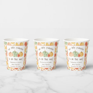 Pumpkin Gourd Autumn Baby Shower Paper Cups