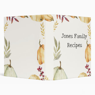 Pumpkin Gourd Recipe Book Binder