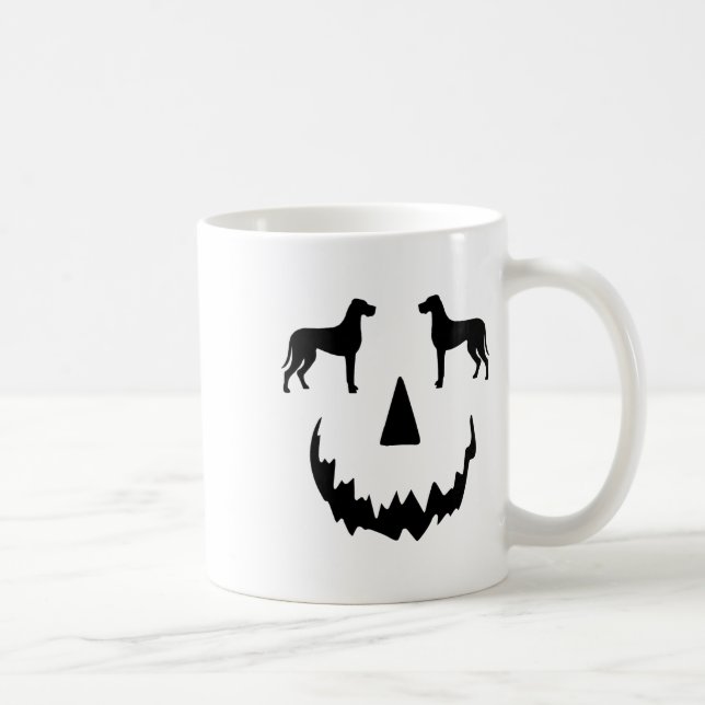 Pumpkin Great Dane Halloween  Coffee Mug (Right)