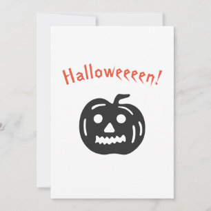Pumpkin Halloweeeen Party Spooky Black and Orange Invitation