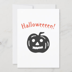 Pumpkin Halloweeeen Party Spooky Black and Orange Invitation