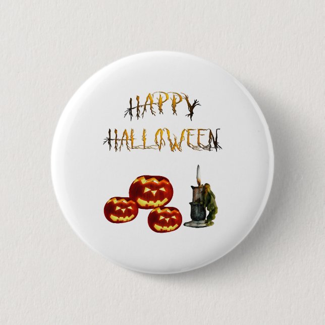 Pumpkin Halloween                                  2 Inch Round Button (Front)