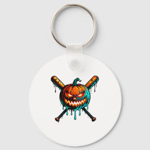 Pumpkin Halloween Baseball Ice Cream Drip Soky Boy Keychain