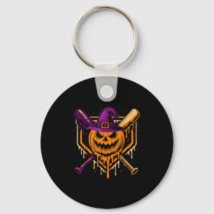 Pumpkin Halloween Baseball Ice Cream Drip Soky Boy Keychain