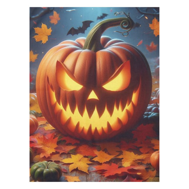 pumpkin/Halloween/bat spooky  Tablecloth (Front)