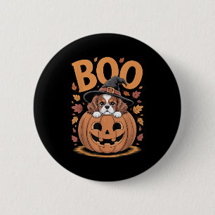 Pumpkin Halloween Cavalier King Charles Spaniel  2 Inch Round Button