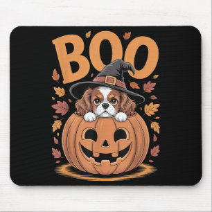 Pumpkin Halloween Cavalier King Charles Spaniel Mouse Pad