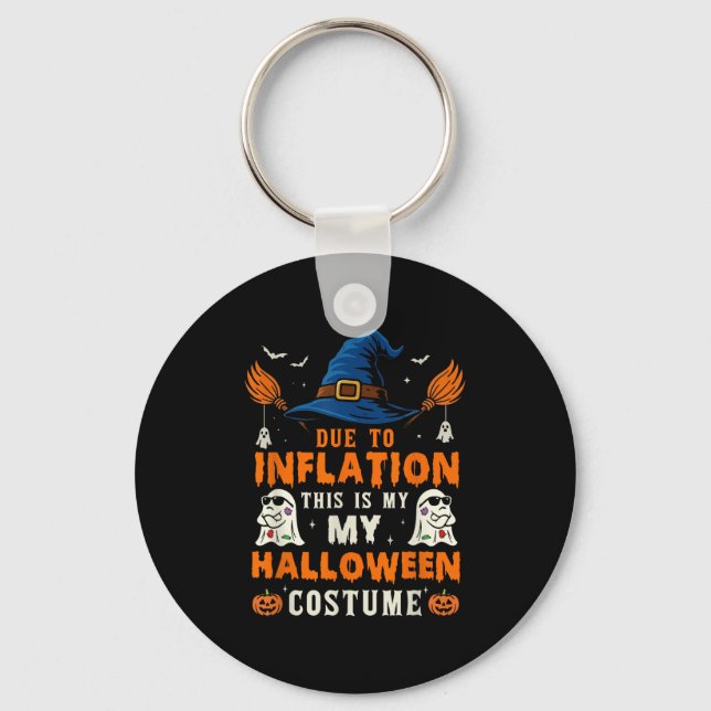 Pumpkin Halloween Costume Men Women Funny Hallowee Keychain (Front)