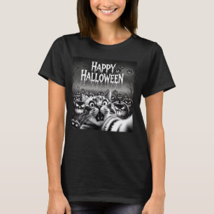 Pumpkin Halloween Costume Scary Pumpkin Scared Cat T-Shirt