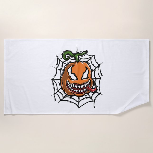 Pumpkin - Halloween Design - Horror Shirt Beach Towel (Front)
