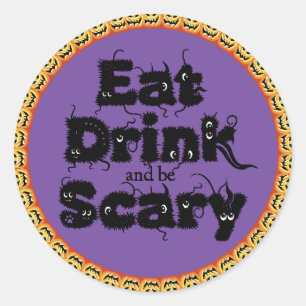 Pumpkin Halloween 'eat,drink and be scary' Sticker