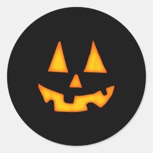 Pumpkin Halloween For Men Women Jack O Lantern Fac Classic Round Sticker