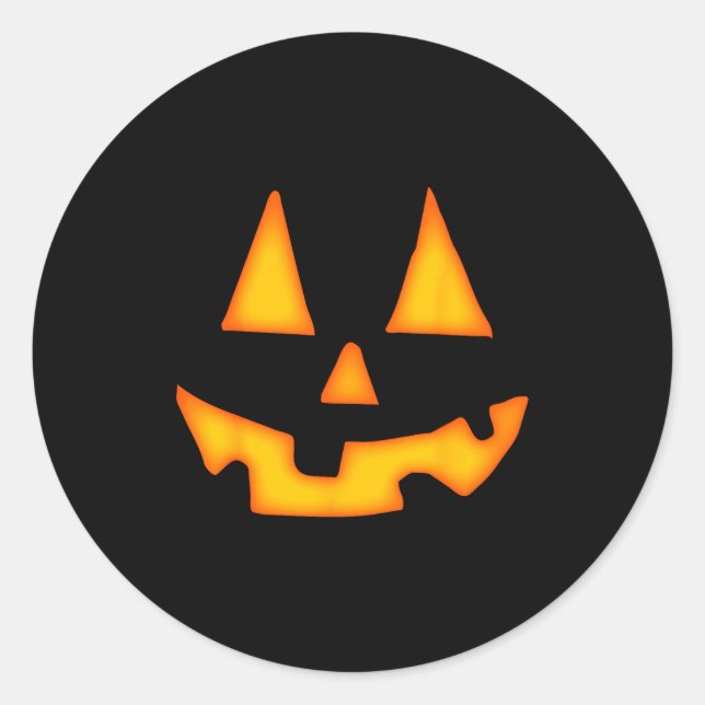 Pumpkin Halloween For Men Women Jack O Lantern Fac Classic Round Sticker (Front)