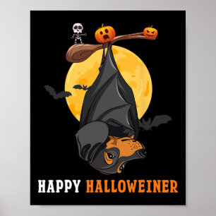 Pumpkin Halloween For Women & Bat Sausage Dog Poster