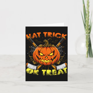 Pumpkin halloween funny ice hockey mens boys teens card