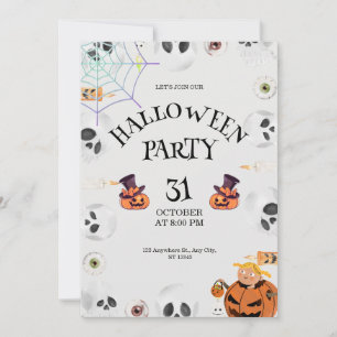 Pumpkin Halloween Invitation, Halloween Night  Invitation