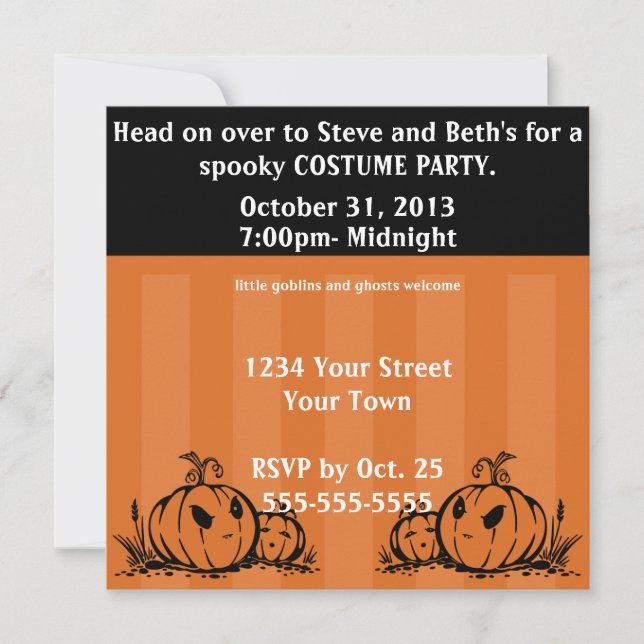 Pumpkin Halloween Invitations (Front)