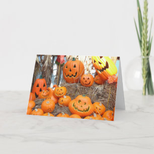 Pumpkin halloween jack o lantern orange pumpkins card