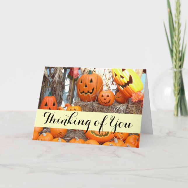 Pumpkin halloween jack o lantern orange pumpkins card (Front)