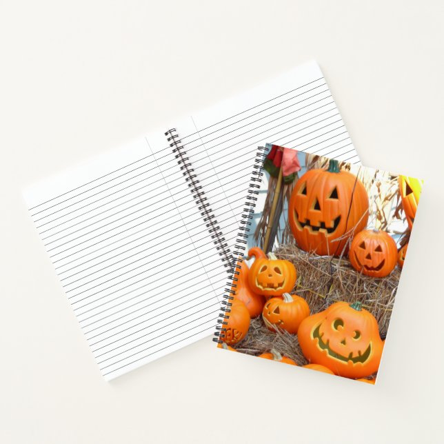 Pumpkin halloween jack o lantern orange pumpkins notebook (Inside)