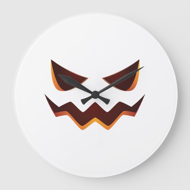 Pumpkin Halloween Large Clock (Front)