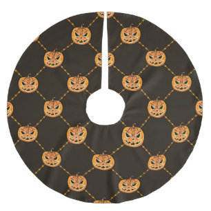 Pumpkin Halloween party theme. Brushed Polyester Tree Skirt