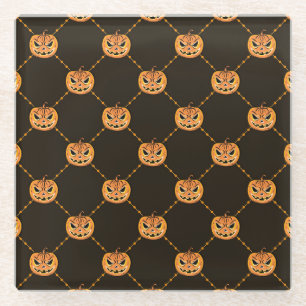 Pumpkin Halloween party theme. Glass Coaster