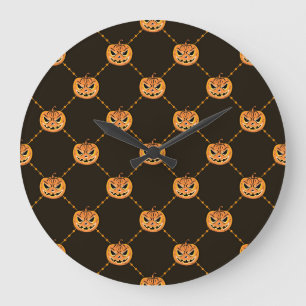 Pumpkin Halloween party theme. Large Clock