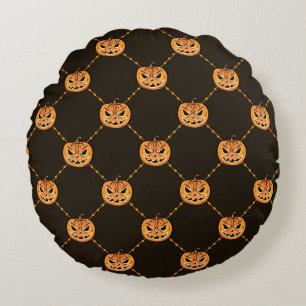 Pumpkin Halloween party theme. Round Pillow