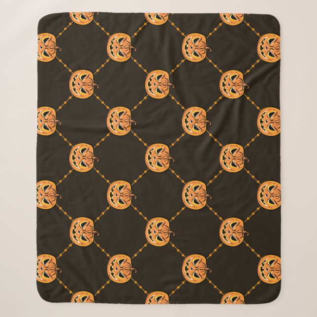 Pumpkin Halloween party theme. Sherpa Blanket (Front)