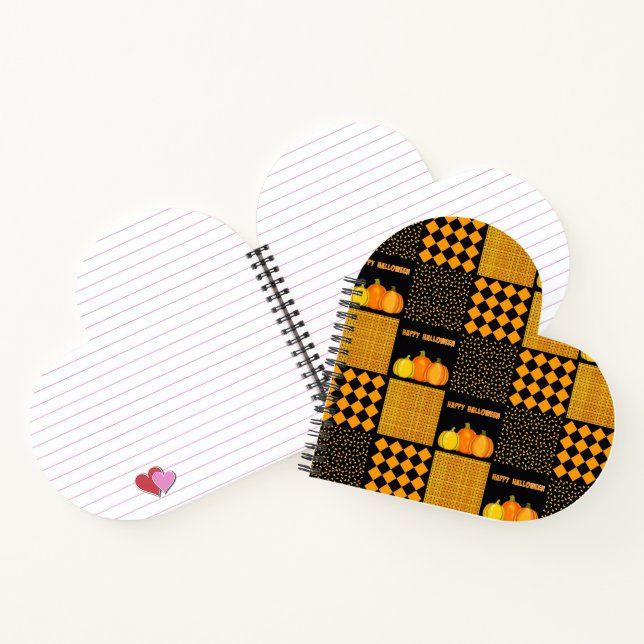 Pumpkin Halloween Patchwork Pattern Notebook (Inside)