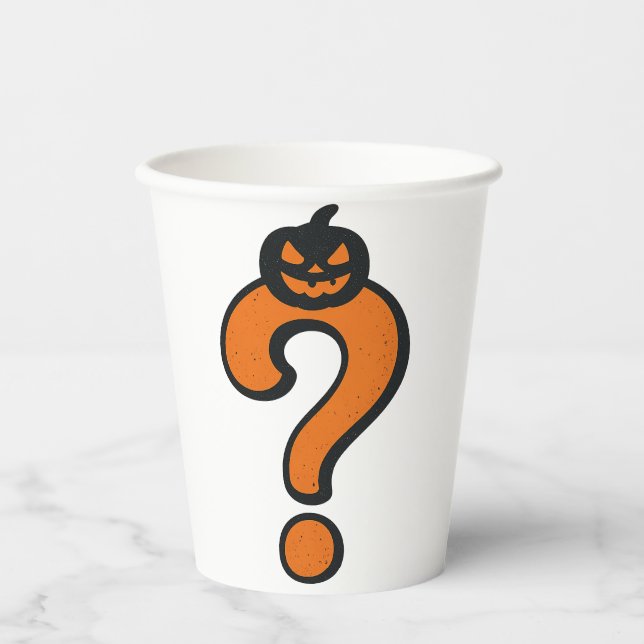 Pumpkin Halloween Question Mark Paper Cup (Front)