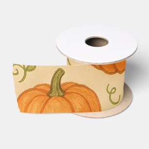 Pumpkin Halloween Ribbon – Cute Fall Gift Wrap Acc Satin Ribbon