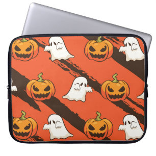 Pumpkin Halloween theme, seamless pattern. Laptop Sleeve