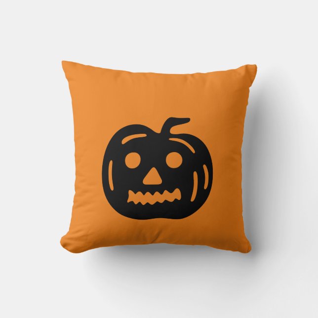 Pumpkin  Halloween Throw Pillow (Front)