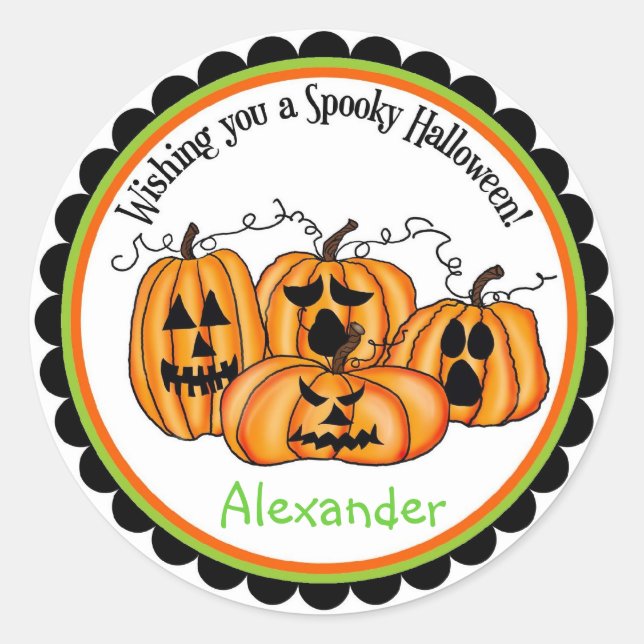 Pumpkin Halloween Treat Stickers (Front)