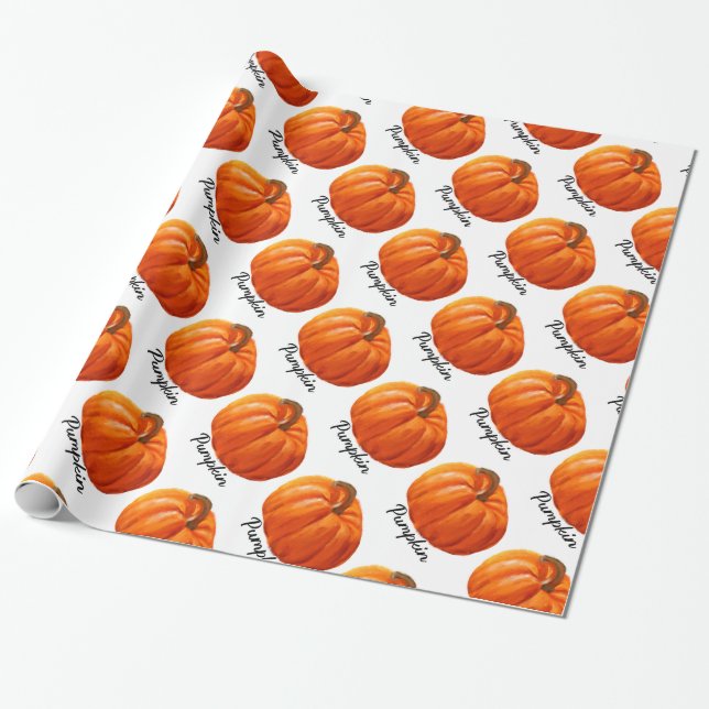 Pumpkin Halloween Wrapping Paper (Unrolled)