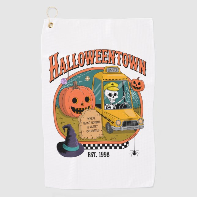 Pumpkin Halloweentown University Golf Towel (Front)